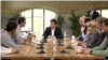 Ukrainian President Volodymyr Zelenskiy at his October 10, 2019 "press marathon" in Kyiv with alternating groups of journalists 