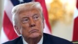 US President Donald Trump looks on during bilateral meeting at the Trump Turnberry Golf Courses, in Turnberry south west Scotland on July 28, 2025.